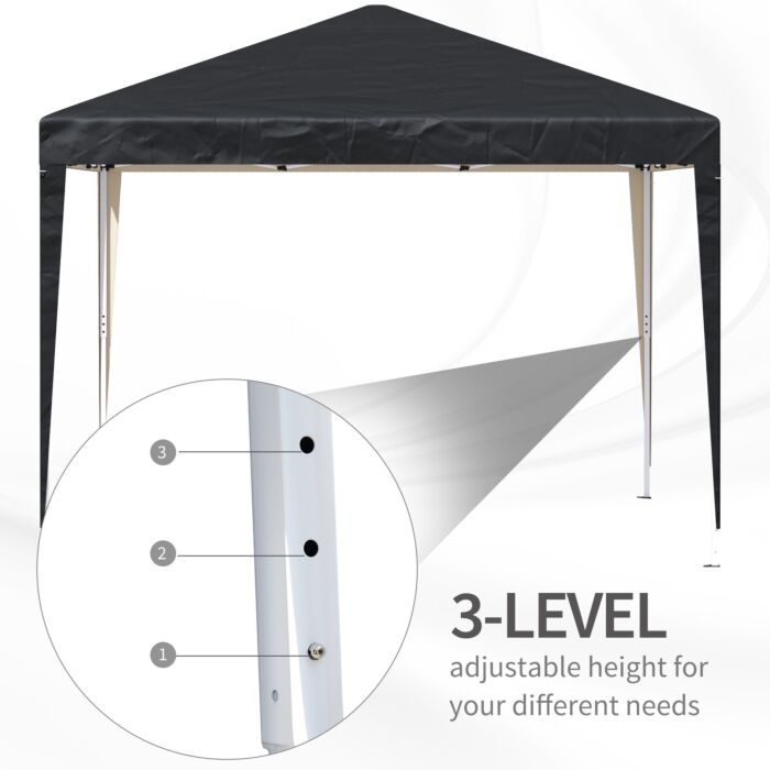 Outsunny 3 X 3 Meter Garden Heavy Duty Pop Up Gazebo Marquee Party Tent Folding Wedding Canopy Black Uv Protection