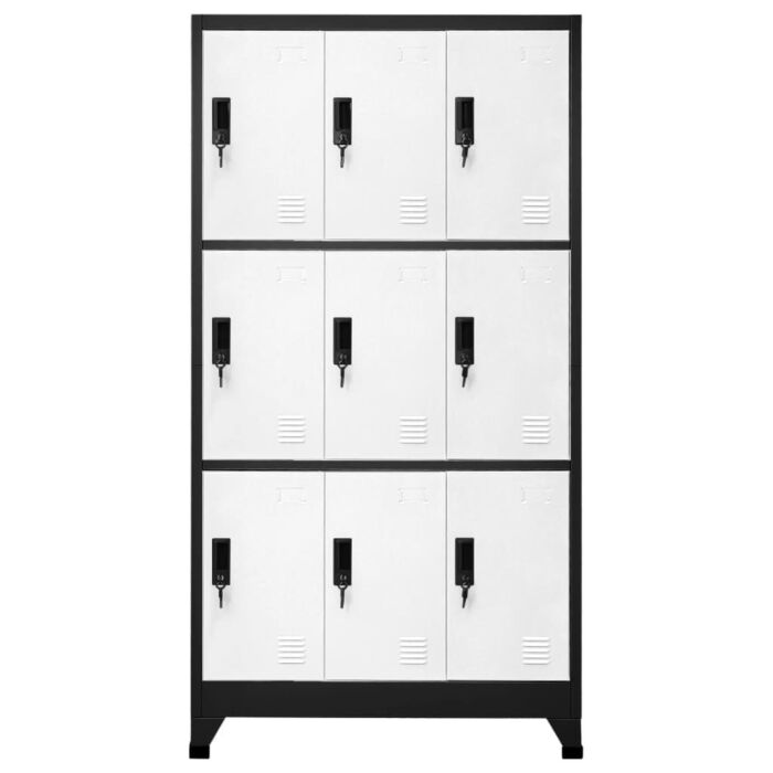 Vidaxl Locker Cabinet Anthracite And White 90x45x180 Cm Steel