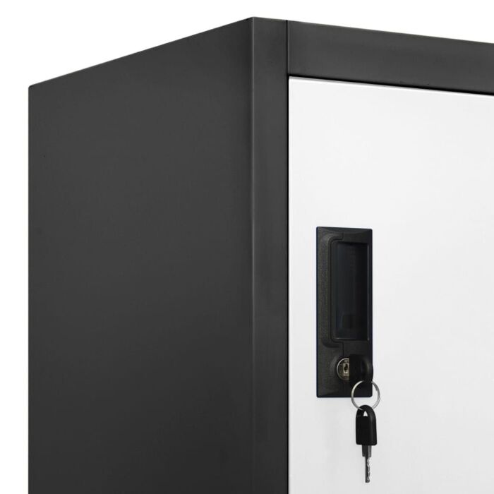 Vidaxl Locker Cabinet Anthracite And White 90x45x180 Cm Steel