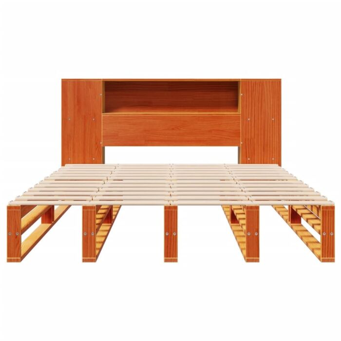 Vidaxl Bookcase Bed Without Mattress Wax Brown 140x200 Cm Solid Wood