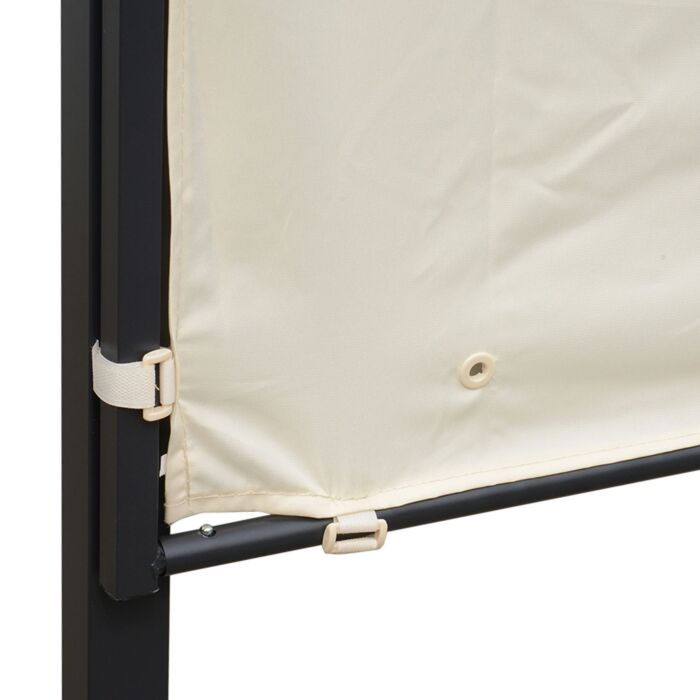 Outsunny 3 X 2.5 M Metal Pergola Wall Mounted Gazebo Door Canopy For Party Garden Sunshade With Extended Shelter, Cream White