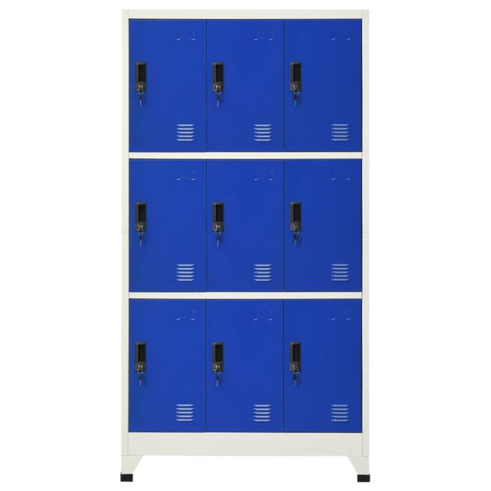 Vidaxl Locker Cabinet Grey And Blue 90x45x180 Cm Steel
