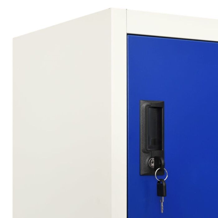 Vidaxl Locker Cabinet Grey And Blue 90x45x180 Cm Steel