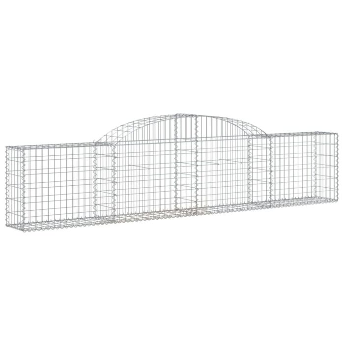 Vidaxl Arched Gabion Baskets 5 Pcs 300x30x60/80 Cm Galvanised Iron