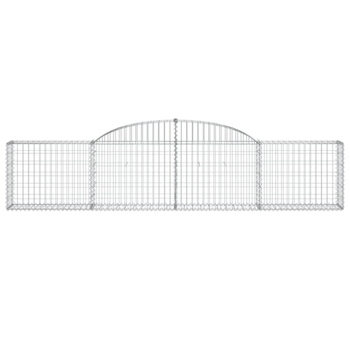 Vidaxl Arched Gabion Baskets 5 Pcs 300x30x60/80 Cm Galvanised Iron