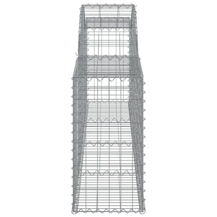 Vidaxl Arched Gabion Baskets 5 Pcs 300x30x60/80 Cm Galvanised Iron
