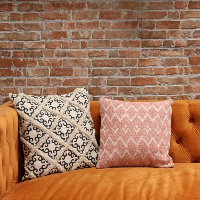Classic Cushion Cover - Lux Criss-cross & Print - 45x45cm