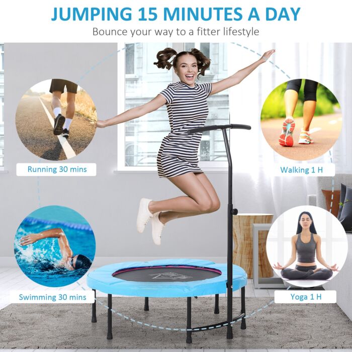 Homcom Trampoline Rebounder Adjustable Jumper, 40"-blue