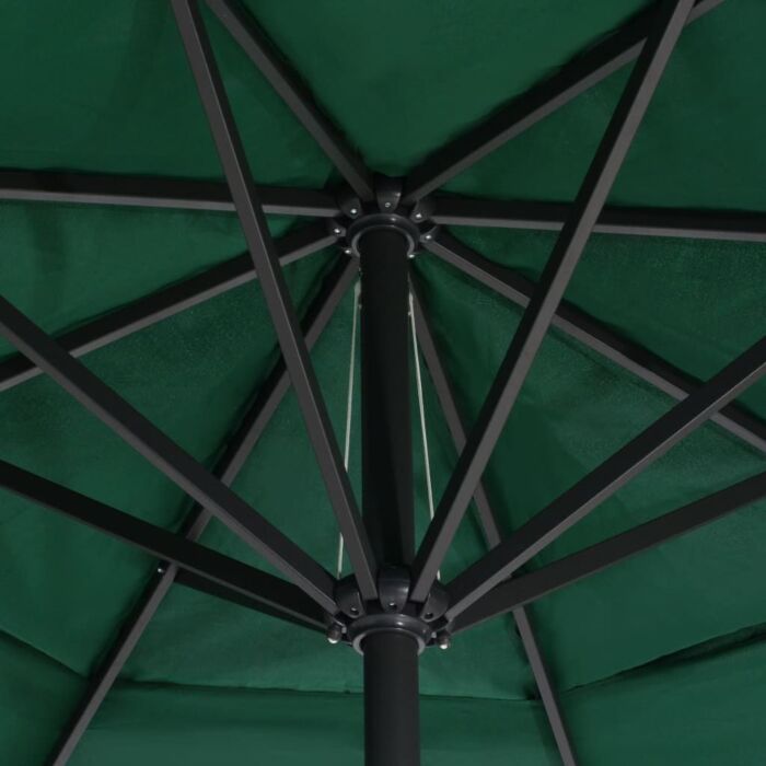 Vidaxl Outdoor Parasol With Aluminium Pole 600 Cm Green