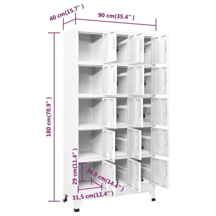 Vidaxl Locker Cabinet Light Grey 90x40x180 Cm Steel