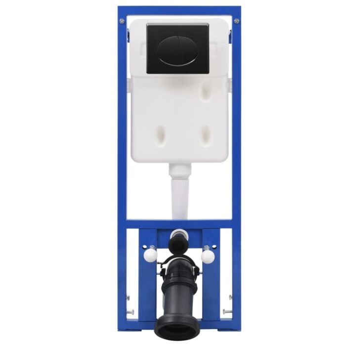 Vidaxl Wall-hung Toilet With Concealed Cistern Ceramic Black