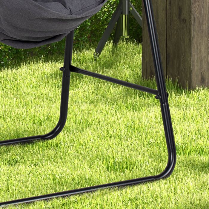 Outsunny Hammock Chair With Stand, Hammock Swing Chair With Cushion, Dark Grey