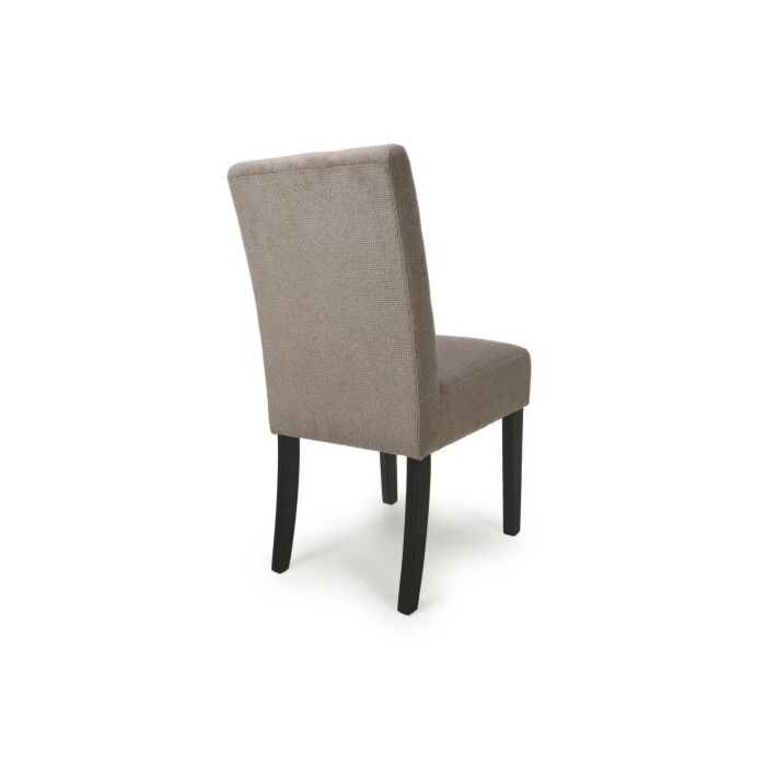 Moseley Waffle Flax Effect Light Brown Dining Chair In Black Legs