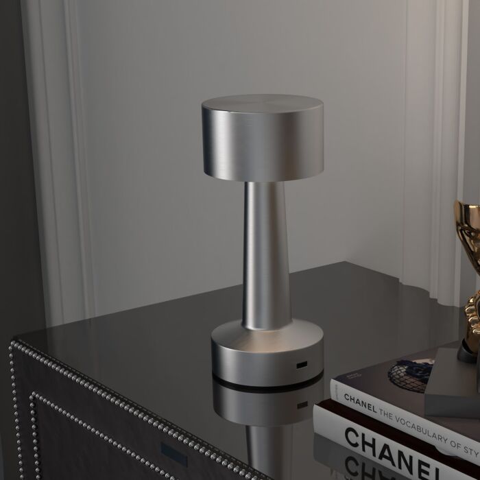 2 Pack Cordless Table Lamp, Touch Led Desk Lamp With Rechargeable Battery, 3 Colour, For Bedroom Living Room, Silver