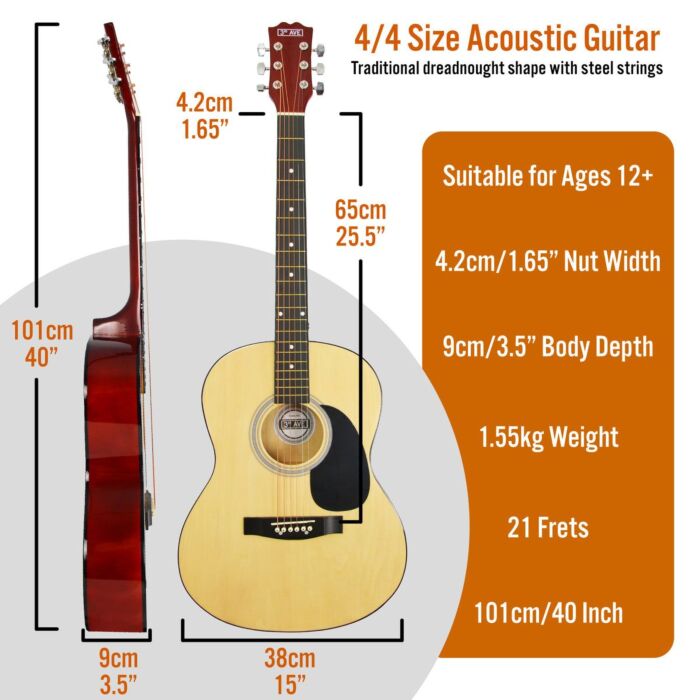 3rd Avenue Full Size Acoustic Guitar Pack