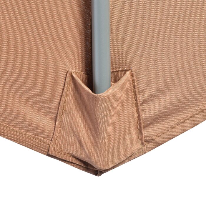 Outsunny 3(m) Garden Banana Parasol Cantilever Umbrella With Crank Handle, Cross Base, Weights And Cover For Outdoor, Hanging Sun Shade, Coffee