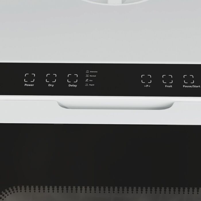 Homcom Table Top Dishwasher, Mini Countertop Dishwasher With 4 Place Settings, 6 Programmes, 6l Water Tank, Touch Control, Led Display, Delay Start, Dual Water Supply And Fruit Wash Mode, White