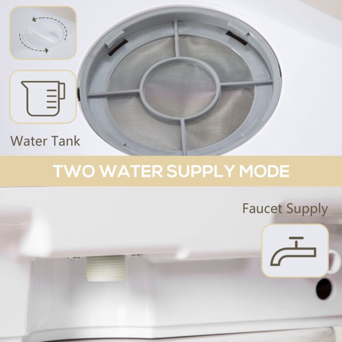 Homcom Table Top Dishwasher, Mini Countertop Dishwasher With 4 Place Settings, 6 Programmes, 6l Water Tank, Touch Control, Led Display, Delay Start, Dual Water Supply And Fruit Wash Mode, White