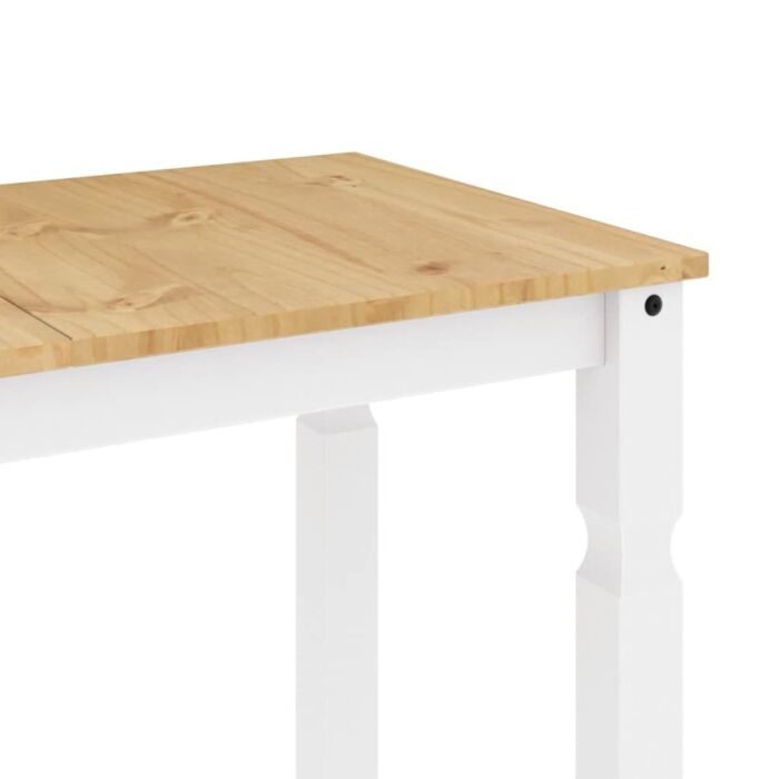 Vidaxl 3 Piece Dining Set Panama White Solid Wood Pine