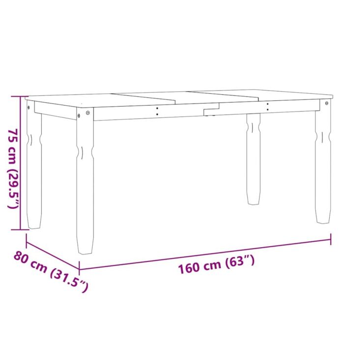 Vidaxl 3 Piece Dining Set Panama White Solid Wood Pine