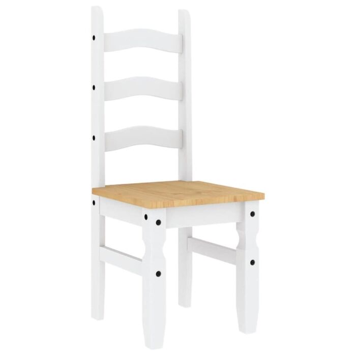 Vidaxl 3 Piece Dining Set Panama White Solid Wood Pine