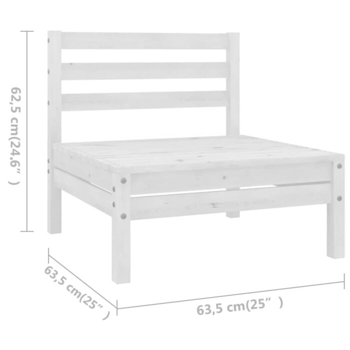 Vidaxl 7 Piece Garden Lounge Set Solid Pinewood White