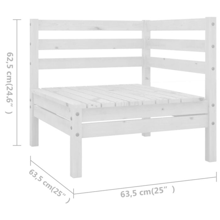 Vidaxl 7 Piece Garden Lounge Set Solid Pinewood White