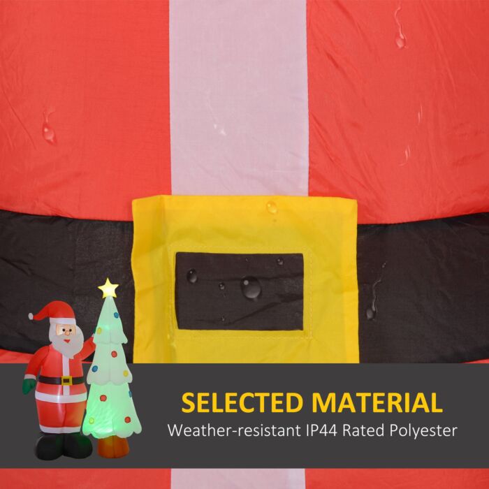Homcom 7ft Christmas Inflatable Decoration Santa Claus And Christmas Tree With Rotating Magic Ball Light, Blow-up Outdoor Led Yard Display For Lawn Garden Party