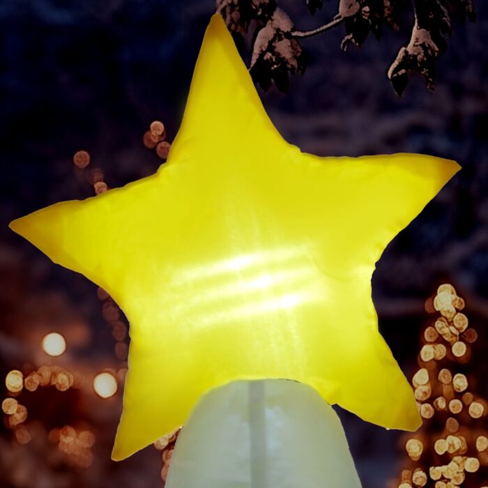 Homcom 7ft Christmas Inflatable Decoration Santa Claus And Christmas Tree With Rotating Magic Ball Light, Blow-up Outdoor Led Yard Display For Lawn Garden Party