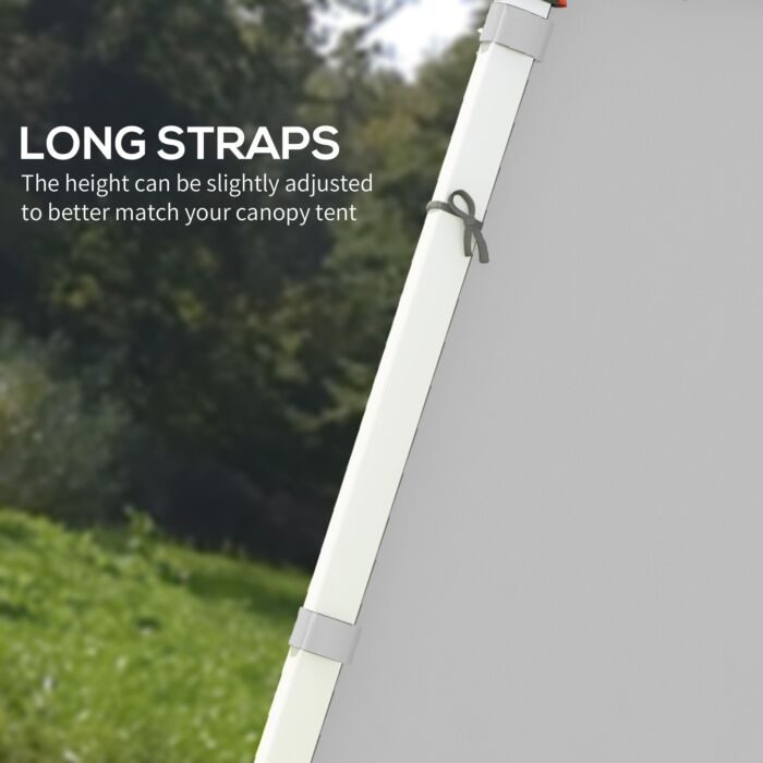 Outsunny Gazebo Side Panels, 2 Pack Sides Replacement, For 3x3(m) Or 3x6m Pop Up Gazebo, With Zipped Doors, Light Grey