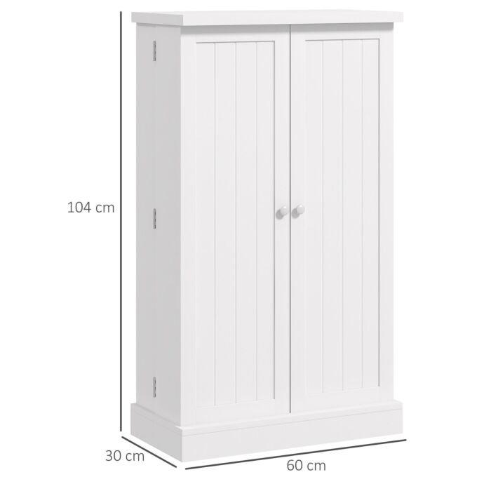 Homcom Freestanding Multi-storage Kitchen Cupboard With Adjustable Shelves White