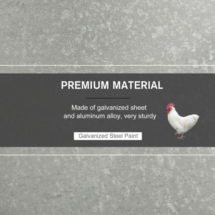Pawhut 11.5kg Capacity Automatic Chicken Poultry Feeder With A Galvanized Steel And Aluminium Build, Weatherproof Design