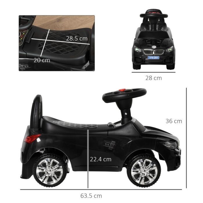 Homcom Ride On Car Baby Toddler Walker Foot To Floor Sliding Car Slider Black