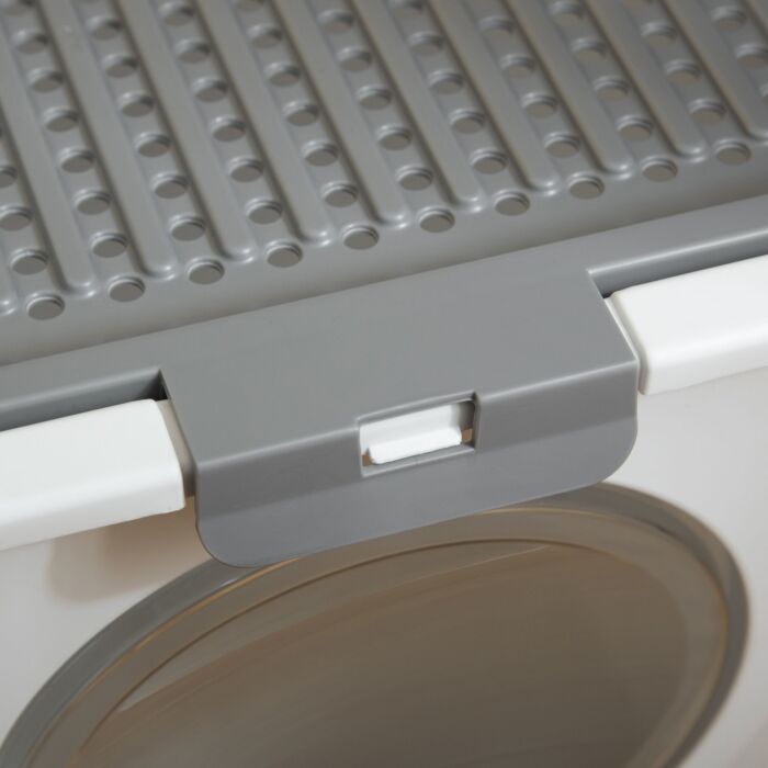 Pawhut Cat Litter Box Pet Toilet Enclosed Kitten Pan W/ Front Entrance Top Exit Scoop, White