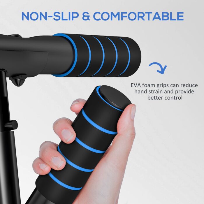 Sportnow Pull-up Bar Doorway, No Drilling Chin-up Bar Push Up Stand With Resistance Bands And Padded Handles For Home Gym Exercise, Blue