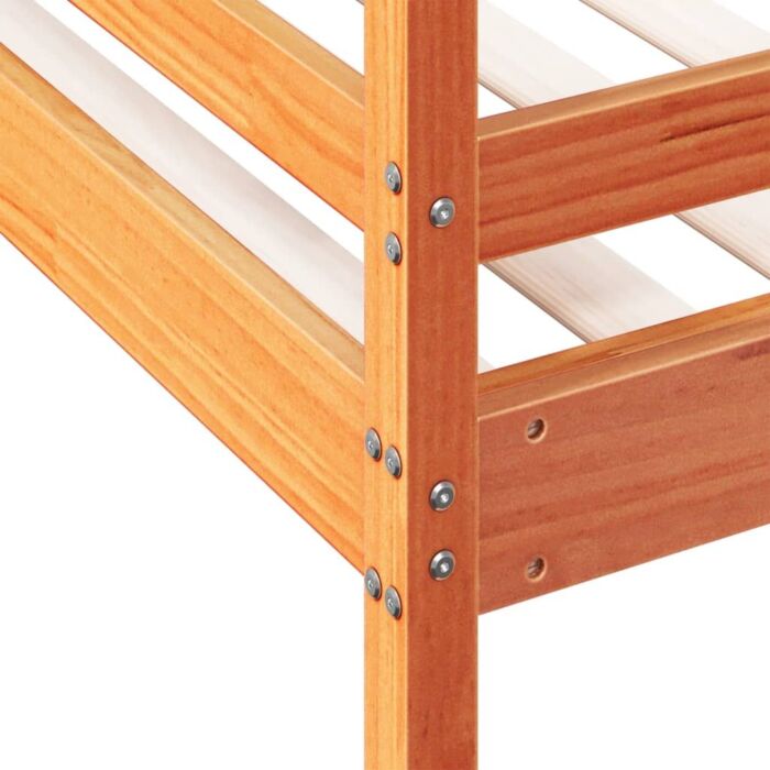 Vidaxl Bunk Bed 90x200/120x200 Cm Wax Brown Solid Wood Pine