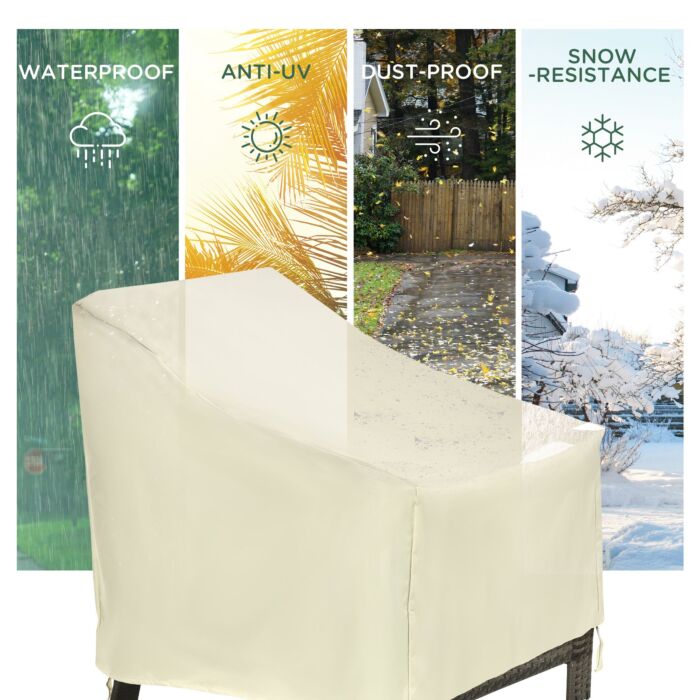 Outsunny 600d Oxford Cloth Furniture Cover Single Chair Garden Patio Outdoor Protector Waterproof 68x87x44-77cm