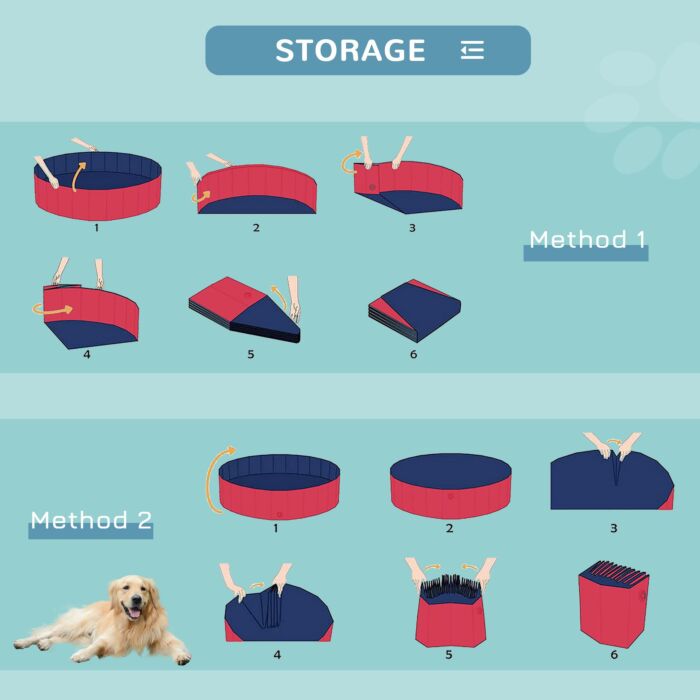 Pawhut Φ100x30h Cm Pet Swimming Pool-red
