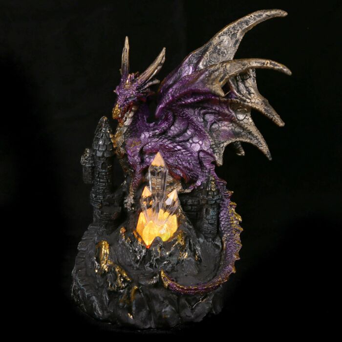 Led Crystal Castle Collectable Dragon Figurine