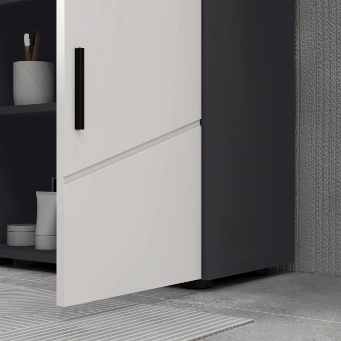 Kleankin Under Sink Cabinet, Bathroom Vanity Unit, Floor Basin Storage Cupboard With Double Doors And Shelf, 60 X 30 X 60 Cm, Light Grey