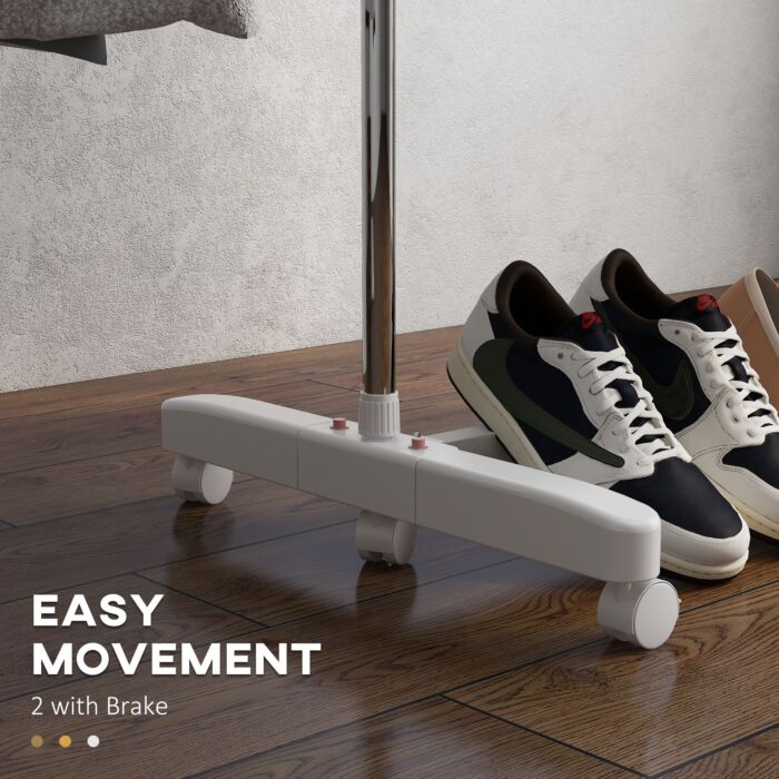 Homcom 3 Layers Folding Cloth Hanger Stand-white/silver