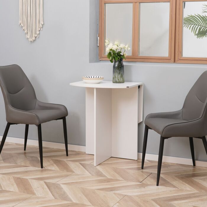 Homcom Four-person Drop Leaf Dining Table - White