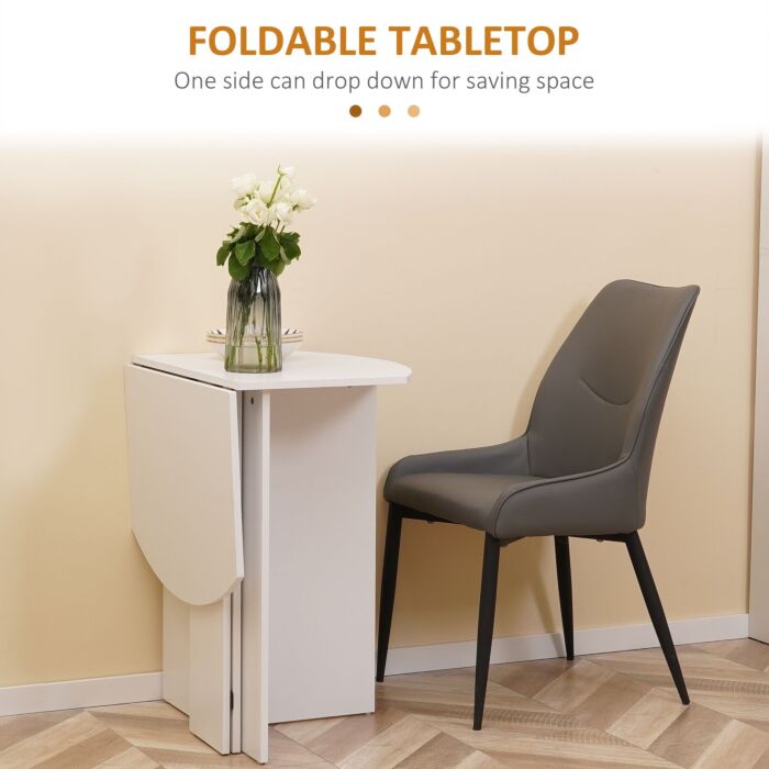 Homcom Four-person Drop Leaf Dining Table - White