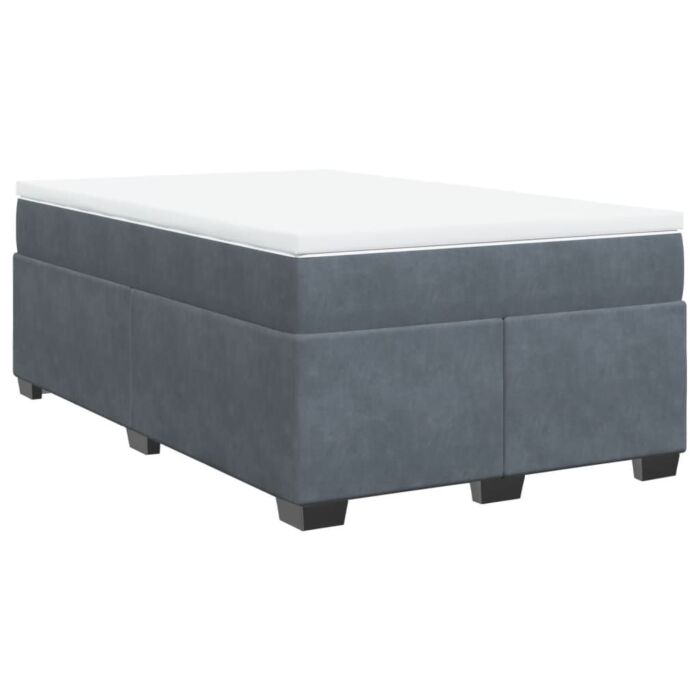 Vidaxl Box Spring Bed With Mattress Dark Grey 120x200 Cm Velvet