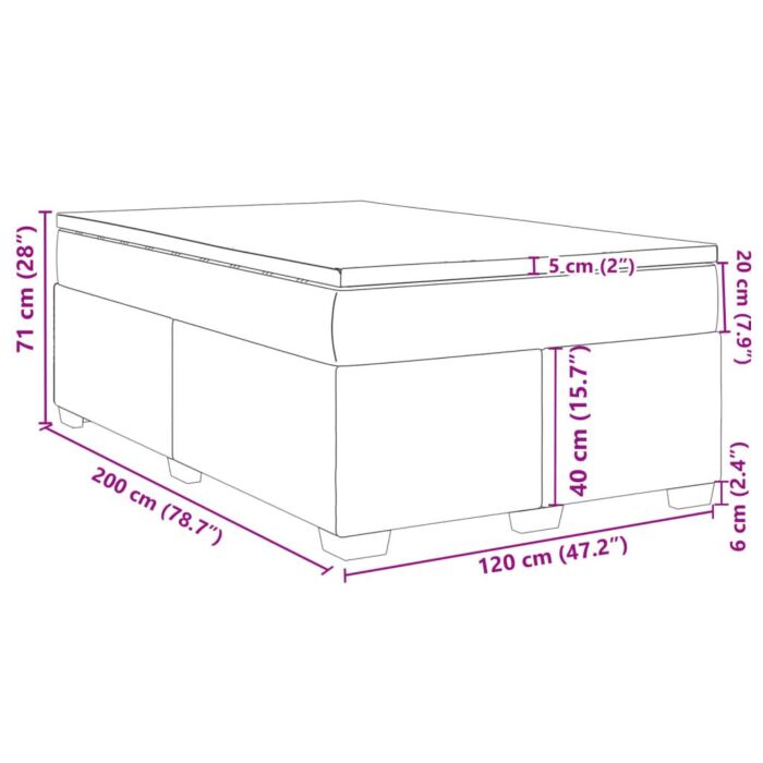 Vidaxl Box Spring Bed With Mattress Dark Grey 120x200 Cm Velvet