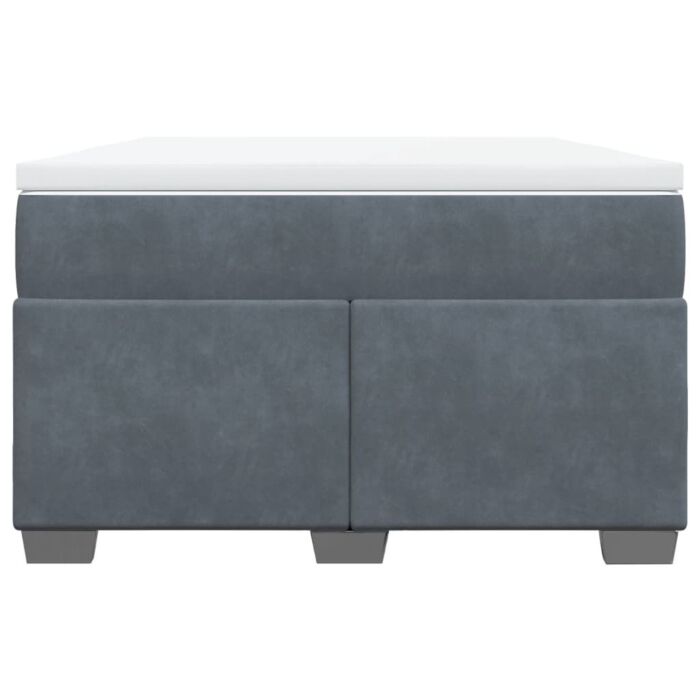 Vidaxl Box Spring Bed With Mattress Dark Grey 120x200 Cm Velvet