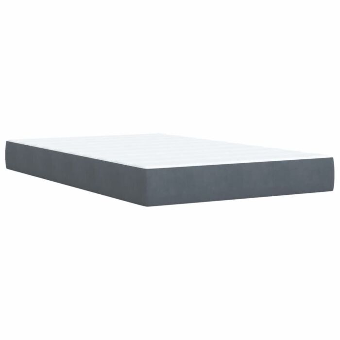 Vidaxl Box Spring Bed With Mattress Dark Grey 120x200 Cm Velvet