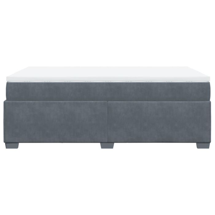Vidaxl Box Spring Bed With Mattress Dark Grey 120x200 Cm Velvet