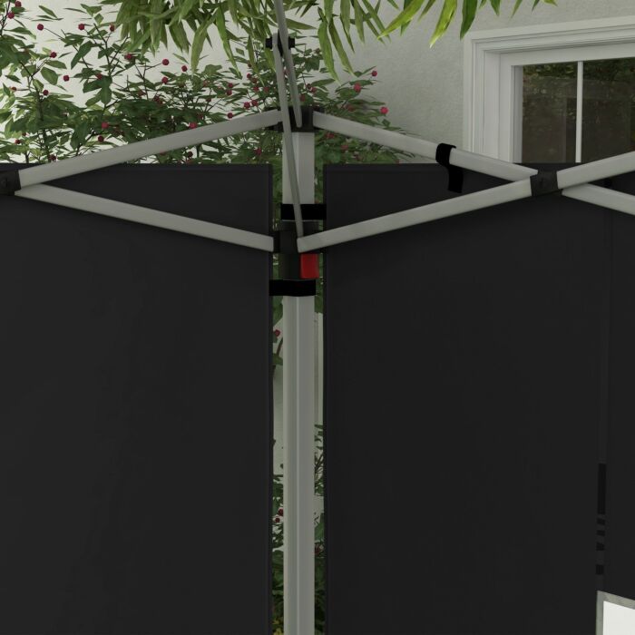 Outsunny Gazebo Side Panels, Sides Replacement With Window For 3x3(m) Or 3x4m Pop Up Gazebo, 2 Pack, Black