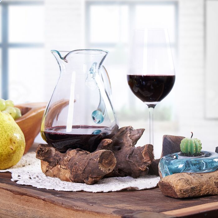Molten Glass On Wood- Water Jug